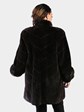 Woman's Dyed Brown Sheared Beaver Fur Stroller with Light Tan Sheared Beaver Inserts