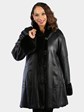 Woman's Natural Ranch Female Mink Fur Stroller Reversing to Leather