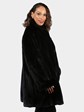Woman's Natural Ranch Female Mink Fur Stroller Reversing to Leather