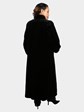 Woman's Dyed Black Sheared Mink Fur Coat Reversing to Rain Taffeta