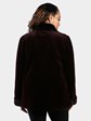 Woman's Dyed Matara Sheared Mink Fur Jacket Reversible to Rain Taffeta