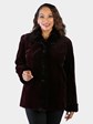 Woman's Dyed Matara Sheared Mink Fur Jacket Reversible to Rain Taffeta
