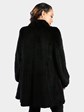 Woman's Dyed Black Sheared and Knit Mink Fur Stroller