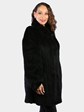 Woman's Dyed Black Sheared and Knit Mink Fur Stroller