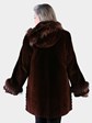 Woman's Jean Crissa Dyed Ombre Copper Sheared Beaver Fur Stroller with Detachable Hood