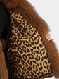 Woman's Plus Size Natural Whiskey Female Mink Fur Vest with Dyed to Match Fox Trim with Matching Fox Headband