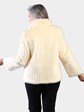 Woman's Natural Cream Cord Cut Mink Fur Jacket