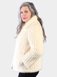 Woman's Natural Cream Cord Cut Mink Fur Jacket