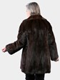 Woman's Natural Mahogany Mink Fur Stroller with Sable Collar