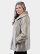 Woman's Natural Cerulean Female Mink Fur Jacket