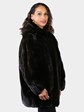 Woman's Plus Size Natural Deepest Mahogany Mink Fur Parka