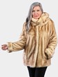 Woman's Natural Bleached Mahogany Female Mink Parka
