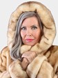 Woman's Natural Bleached Mahogany Female Mink Parka