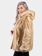 Woman's Natural Bleached Mahogany Female Mink Parka