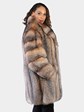 Woman's Natural Crystal Fox Fur 7/8 Coat