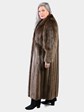 Woman's Natural Medium Tone Long Hair Beaver Fur Coat