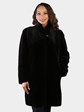 Woman's Dyed Black Sheared Mink Fur Stroller