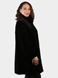 Woman's Dyed Black Sheared Mink Fur Stroller