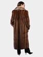Woman's Natural Lunaraine Mink Fur Coat with Crystal Fox Tuxedo Front