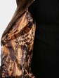 Woman's Semi Sheared Mahogany Degrade Mink Fur Stroller with Abstract Laser Design