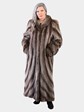 Woman's Natural Raccoon Fur Coat with Directional Design