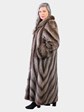 Woman's Natural Raccoon Fur Coat with Directional Design