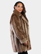 Woman's Natural Blond Long Hair Beaver Fur Stroller