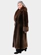 Woman's Natural Phantom Sheared Beaver Fur Coat with Fox Trim by Oscar de la Renta