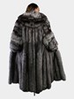 Woman's Extra Long Natural Silver Fox Fur Coat