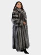 Woman's Extra Long Natural Silver Fox Fur Coat