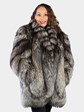 Woman's Natural Silver Fox Fur Stroller