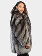 Woman's Natural Silver Fox Fur Stroller