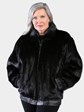 Woman's Natural Ranch Female Mink Fur Jacket Reversing to Black Leather