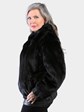 Woman's Natural Ranch Female Mink Fur Jacket Reversing to Black Leather
