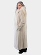 Woman's Natural Blush Mink Fur Coat with Dyed to Match Fox Tuxedo Front
