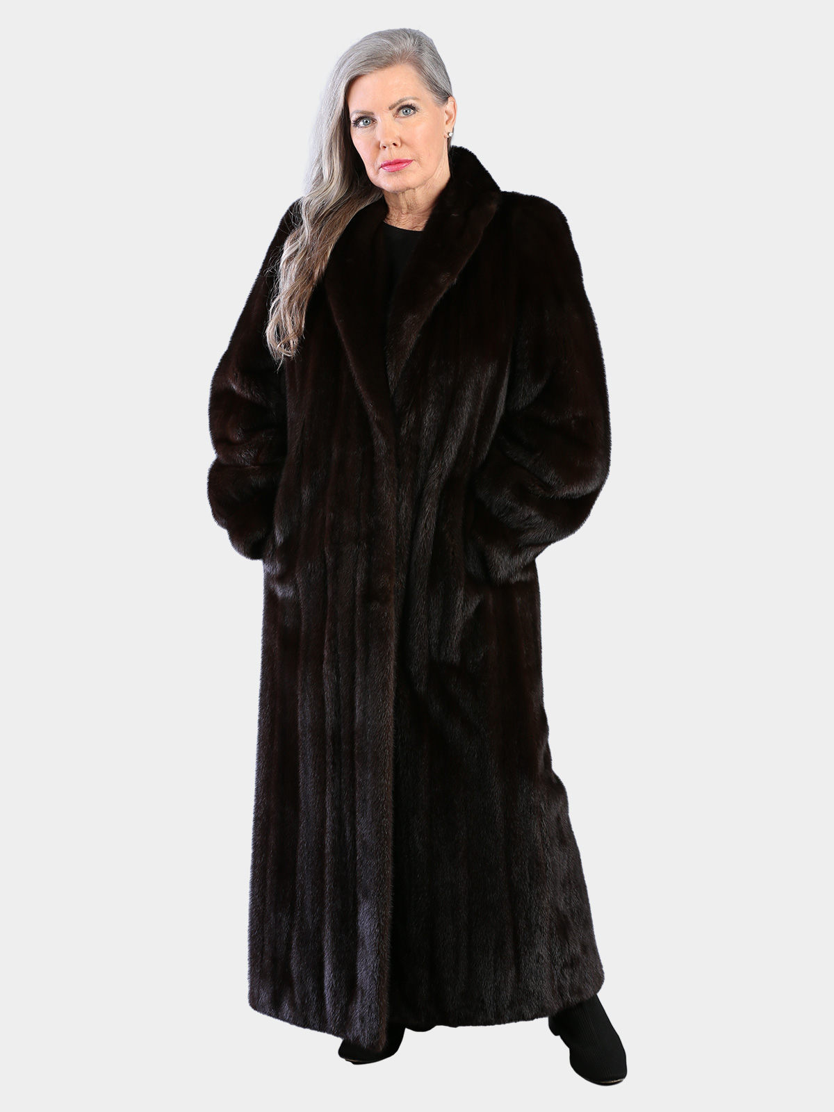 Woman's Natural Mahogany Female Mink Fur Coat