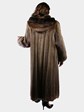 Woman's Natural Medium Tone Beaver Fur Coat with Detachable Hood