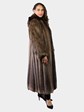 Woman's Natural Medium Tone Beaver Fur Coat with Detachable Hood