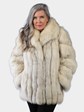 Woman's Natural Blue Fox Fur Jacket