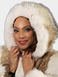 Woman's Natural Cayote Coat with Shadow Fox Tuxedo Front and Sleeves