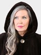 Woman's Dyed Brown Sheared Mink Fur Stroller with Hood