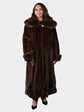Woman's Plus Size Natural Mahogany Female Mink Fur Coat