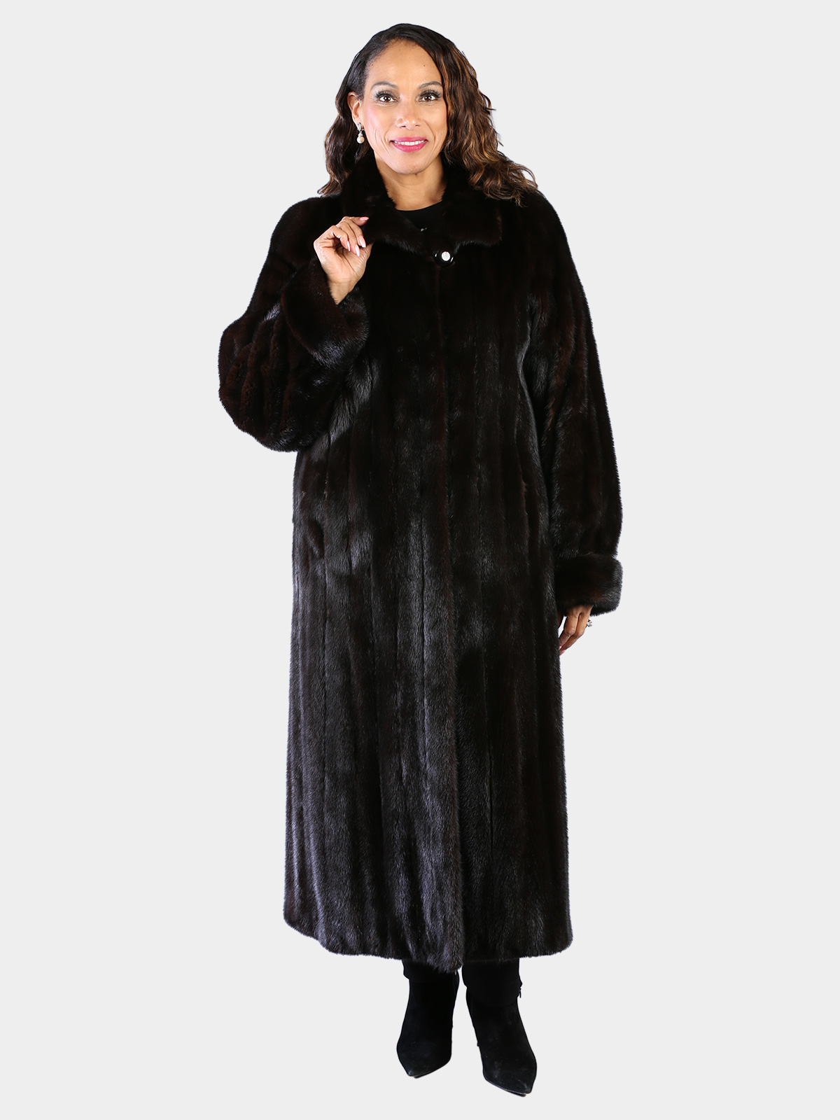 Woman's Natural Deep Mahogany Mink Fur Coat