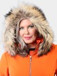 Woman's Dyed Orange Fabric Parka with Detachable Hood by M. Miller