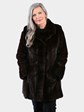 Woman's Natural Mahogany Female Mink Fur Stroller Reversing to Bronze Rain Taffeta