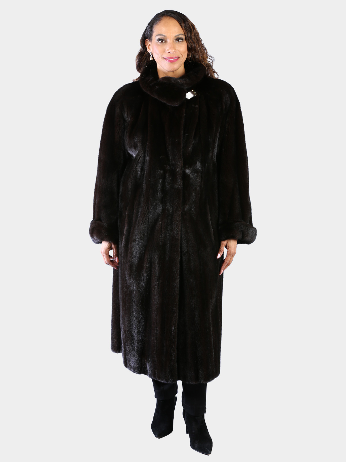 Woman's Blackglama Plus Size Natural Ranch Mink Fur Coat