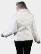 Woman's Natural White Rex Rabbit Fur Jacket