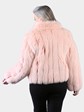 Woman's Petite Dyed Pink Fox Fur Jacket