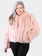 Woman's Petite Dyed Pink Fox Fur Jacket
