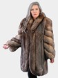 Woman's Natural Crystal Fox Fur 7/8 Coat